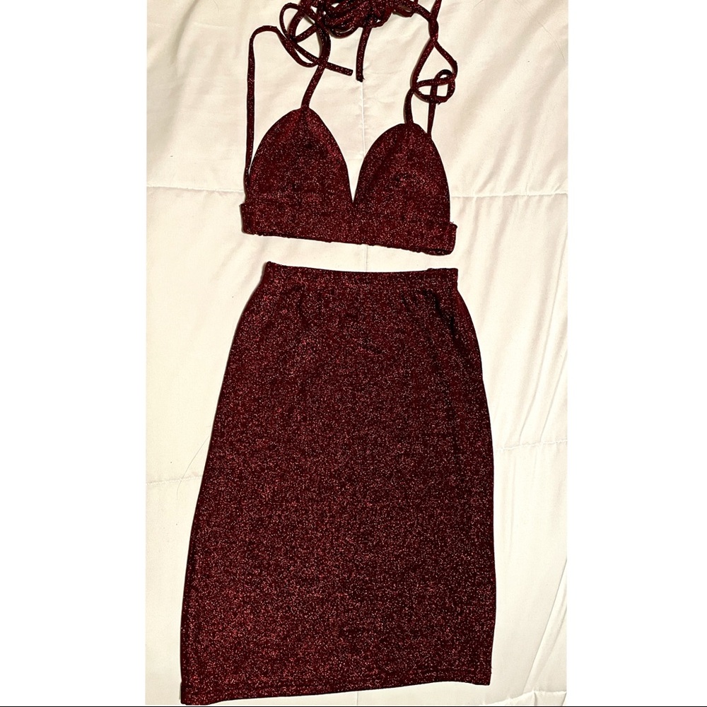 2-Piece Red Sparkly Set